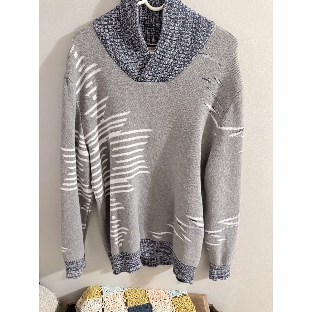 Sun + Stone Men's Native Shawl Neck Sweater Size XXL Pewter‎ Heather NWOT